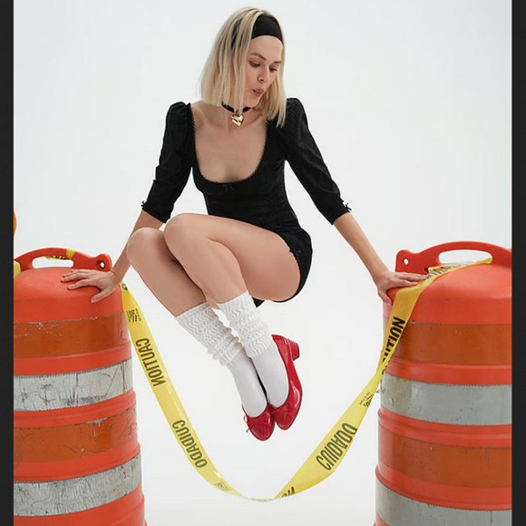 NWT size XL 12-14 For Love & Lemons Marni Bodysuit Romper Black - Picture 4 of 8